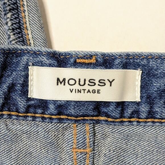 Moussy Vintage Evelyn Cropped Straight 29 High Rise Raw Hem '90s Aesthetic - Picture 2 of 10
